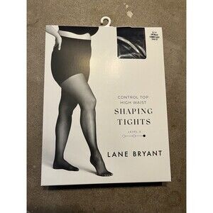 NEW Lane Bryant Womens Size G/H Off Black Shimmer Sheer Denier 20 Shaping Tights